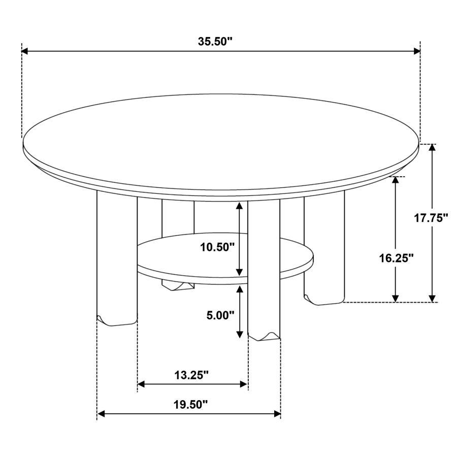 Ottowa - 36" Round Wood Cocktail Coffee Table Washed - Light Oak Coffee Table modern furniture Contempo Furniture