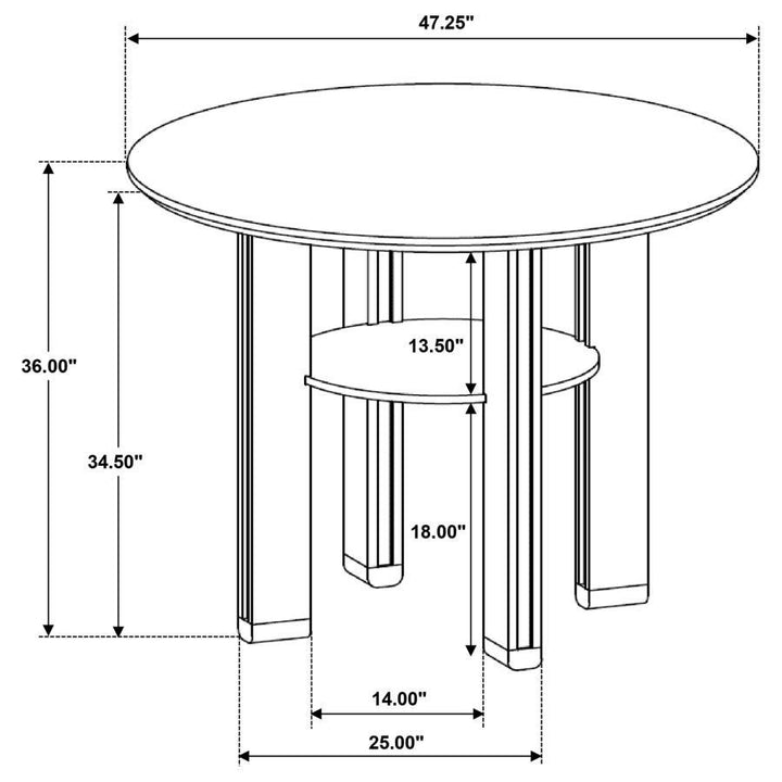 Ottowa - 5 Piece Round Counter Height Dining Room Set - Brown 5 - Piece Dining Room Set modern furniture Contempo Furniture
