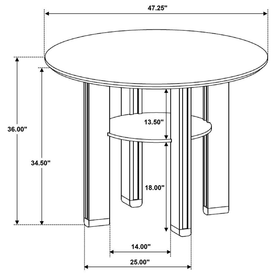 Ottowa - 5 Piece Round Counter Height Dining Room Set - Brown 5 - Piece Dining Room Set modern furniture Contempo Furniture