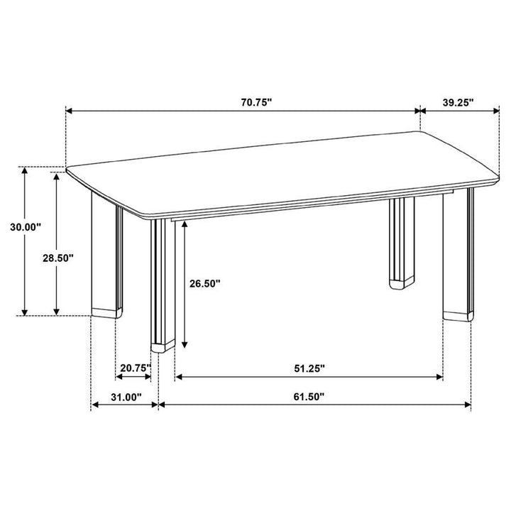Ottowa - Rectangular Wood Dining Table - Brown Dining Table modern furniture Contempo Furniture