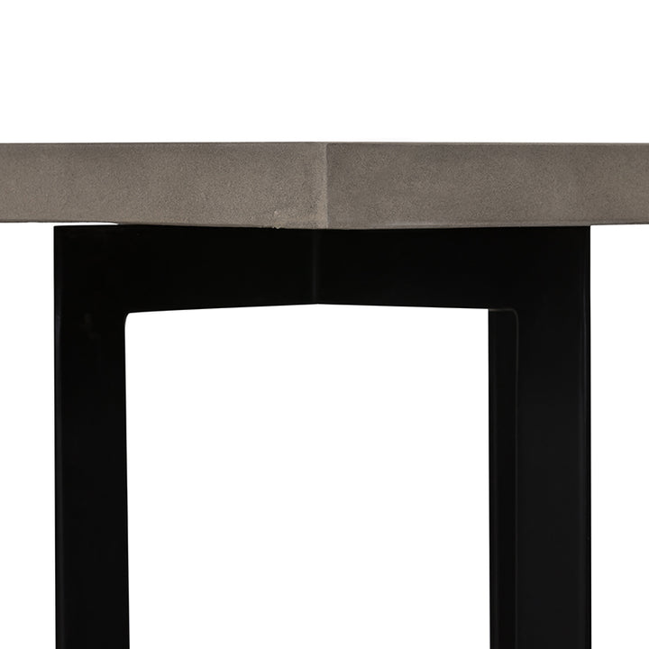 Sharon Modern Concrete &amp; Black Metal End Table