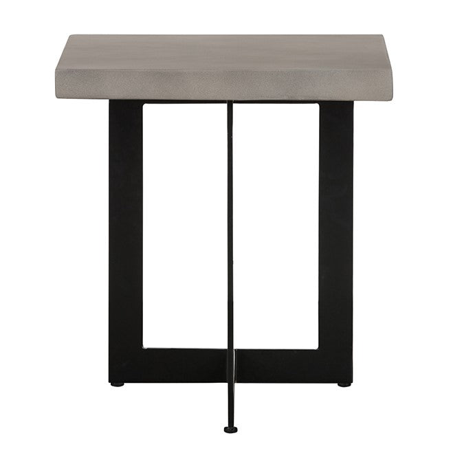 Sharon Modern Concrete &amp; Black Metal End Table