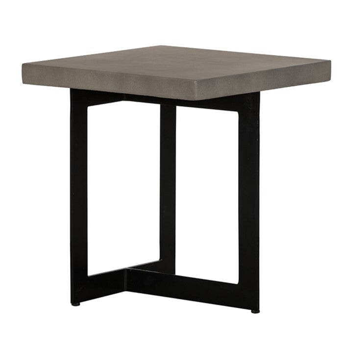 Sharon Modern Concrete &amp; Black Metal End Table