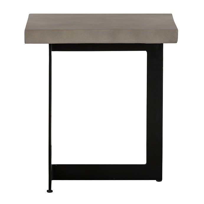 Sharon Modern Concrete &amp; Black Metal End Table