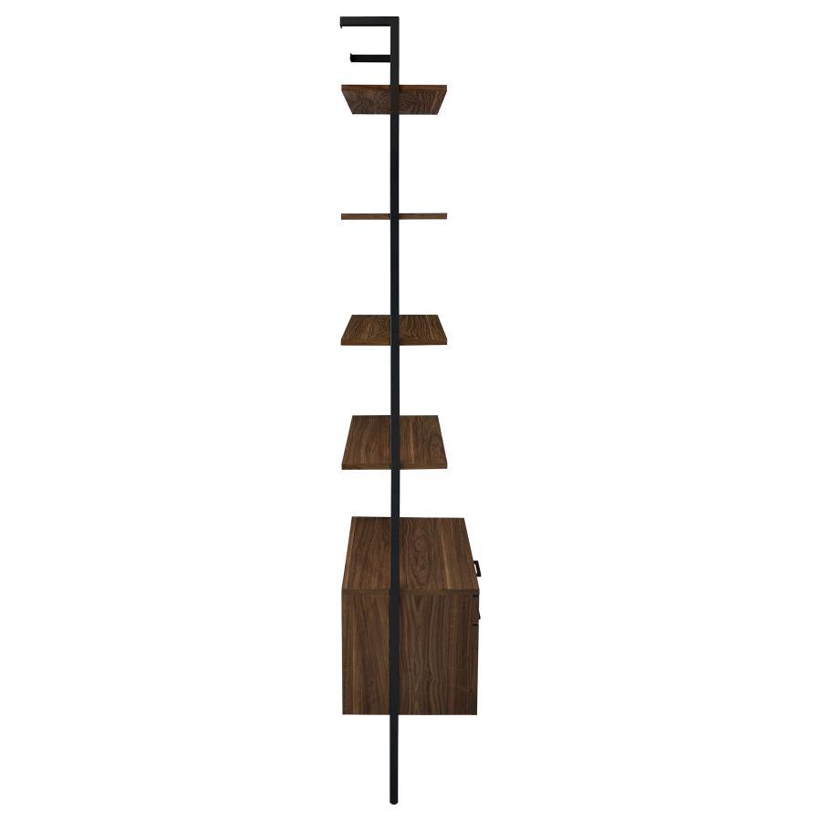 Owens - 4 - Shelf Storage Wall Bookshelf - Walnut Etageres modern furniture Contempo Furniture