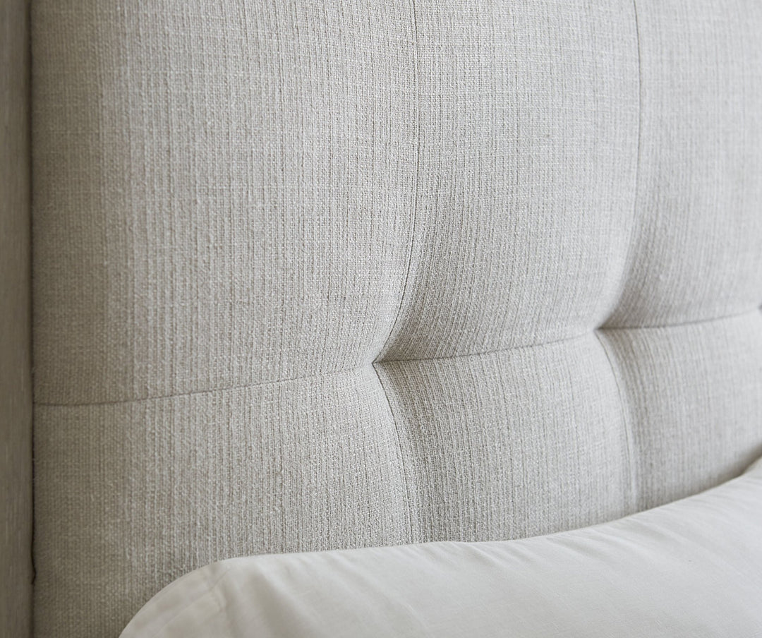 Oxford Upholstered Platform Bed in Mineral Bed modern furniture Contempo Furniture