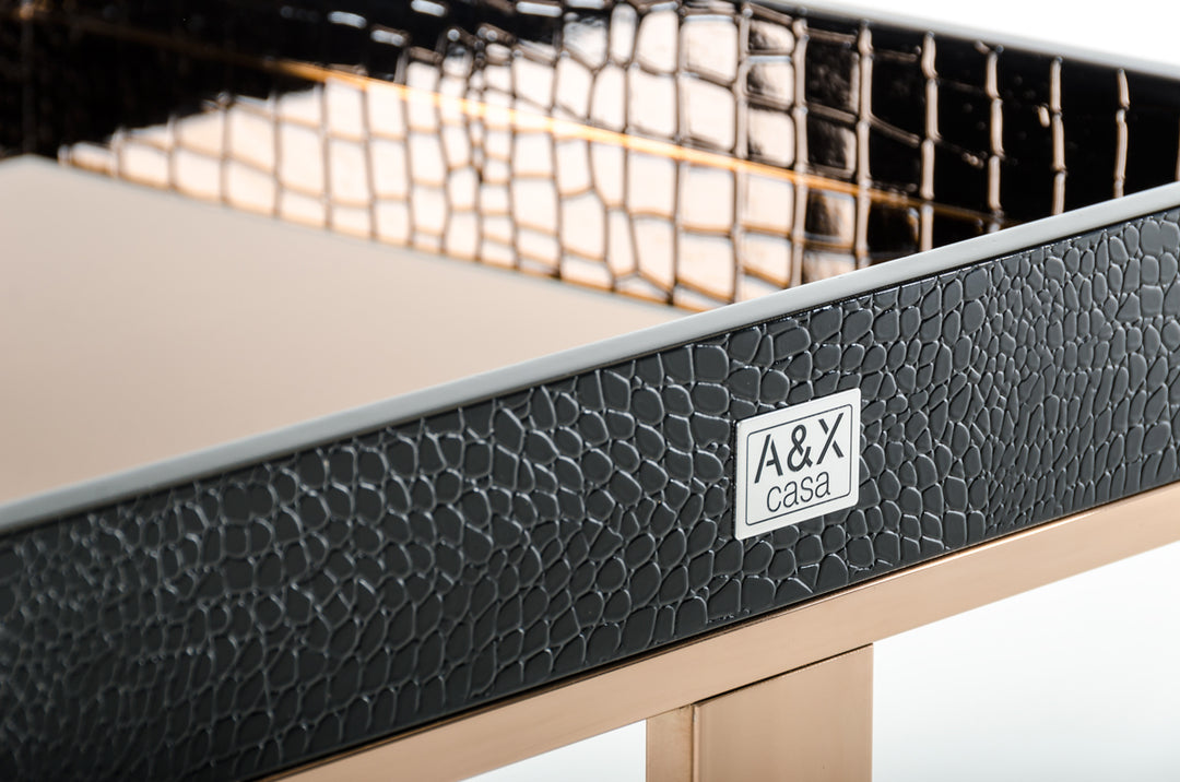 Padua Modern Small Champagne & Rosegold End Table