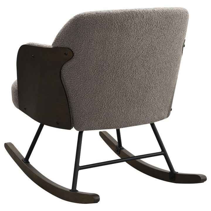 Paige - Boucle Upholstered Mid Back Rocking Chair - Taupe Rocker Chair modern furniture Contempo Furniture