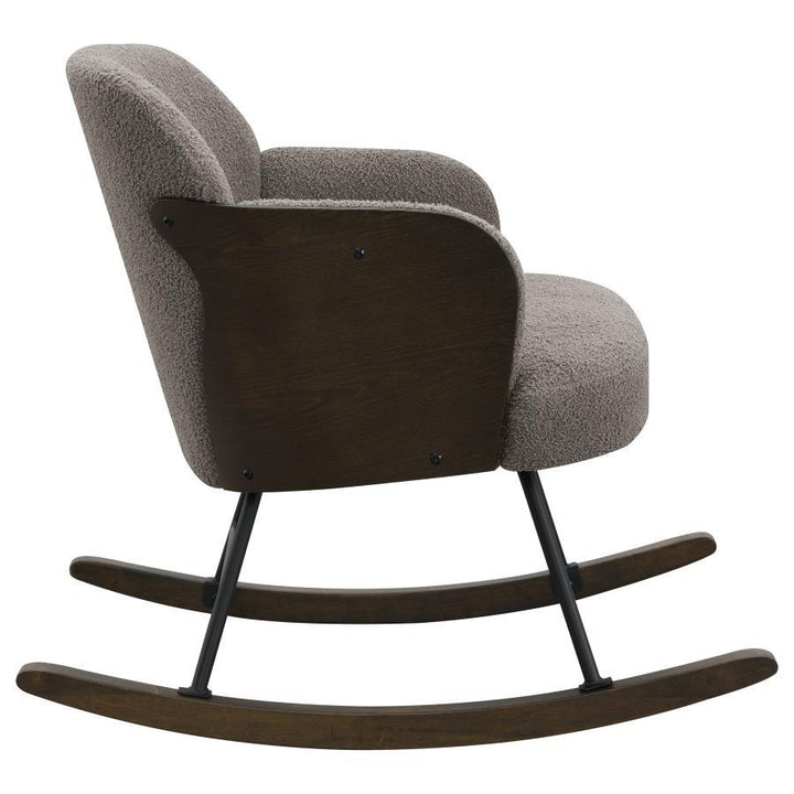 Paige - Boucle Upholstered Mid Back Rocking Chair - Taupe Rocker Chair modern furniture Contempo Furniture