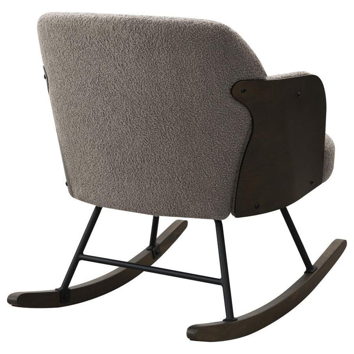 Paige - Boucle Upholstered Mid Back Rocking Chair - Taupe Rocker Chair modern furniture Contempo Furniture