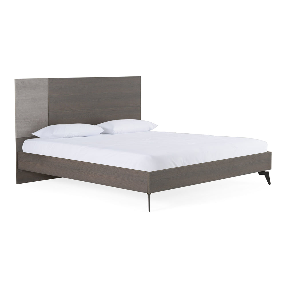 Palermo Italian Modern Faux Concrete & Grey Bed - View 3