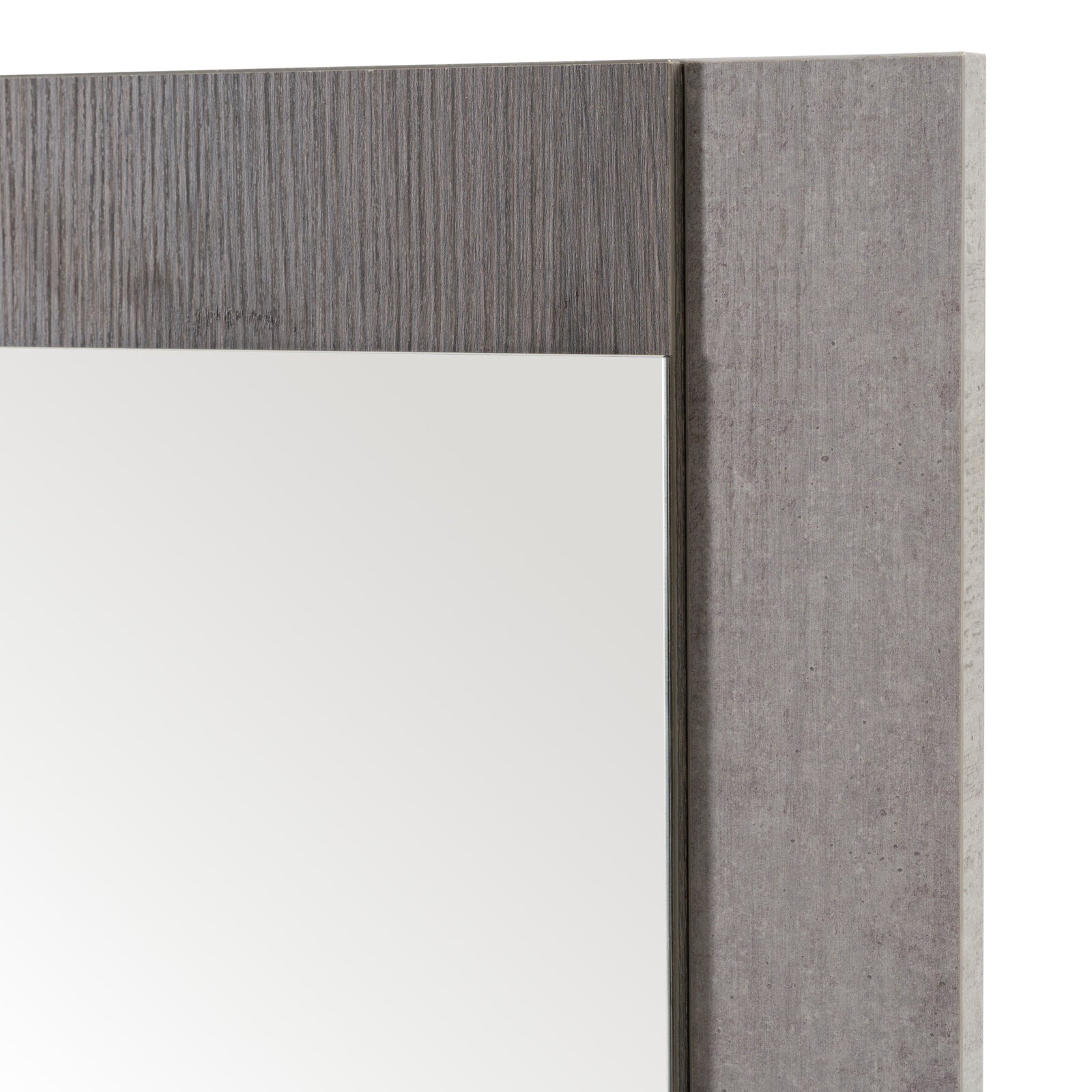 Palermo Italian Modern Faux Concrete  and  Grey Mirror