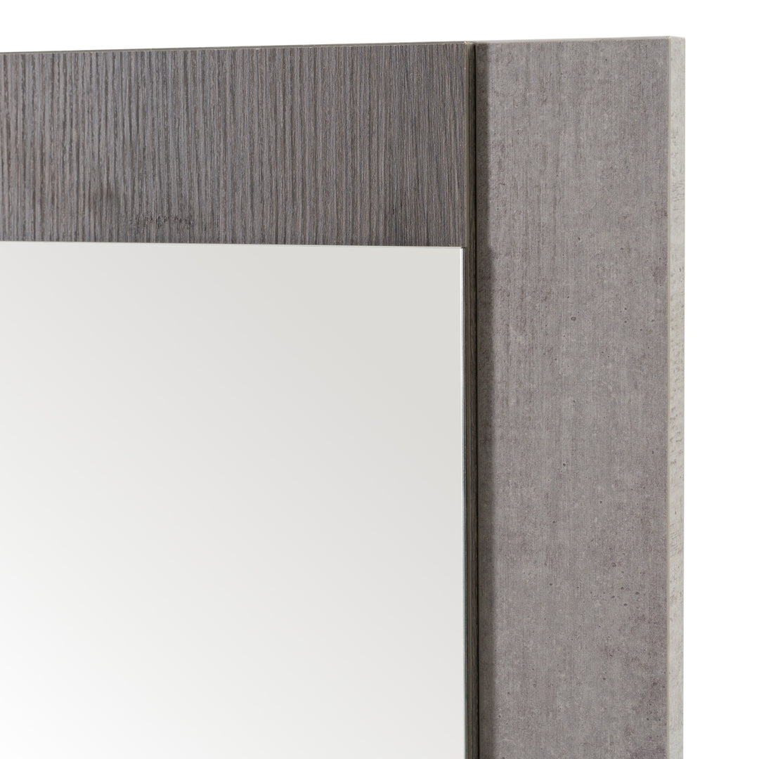 Palermo Italian Modern Faux Concrete & Grey Mirror