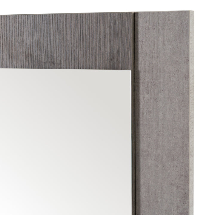 Palermo Italian Modern Faux Concrete & Grey Mirror