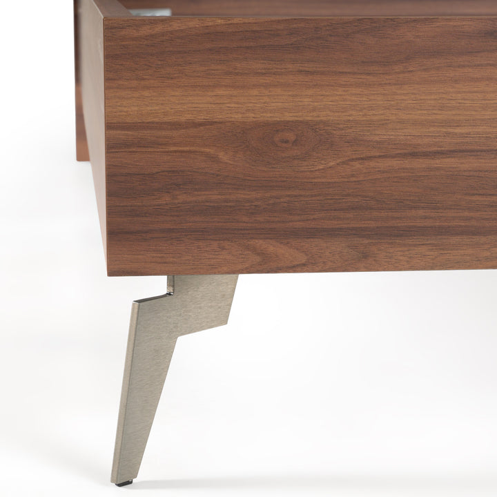 Palermo - Eastern King Modern Italian Faux Concrete &amp; Walnut Bed