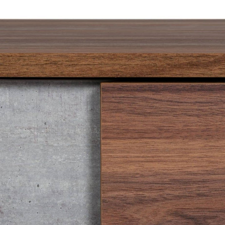 Palermo - Italian Modern Faux Concrete &amp; Walnut 4-Piece Bedroom Set