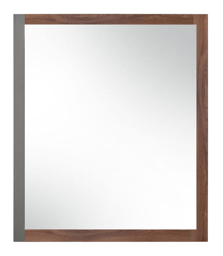Palermo - Italian Modern Faux Concrete &amp; Walnut Mirror