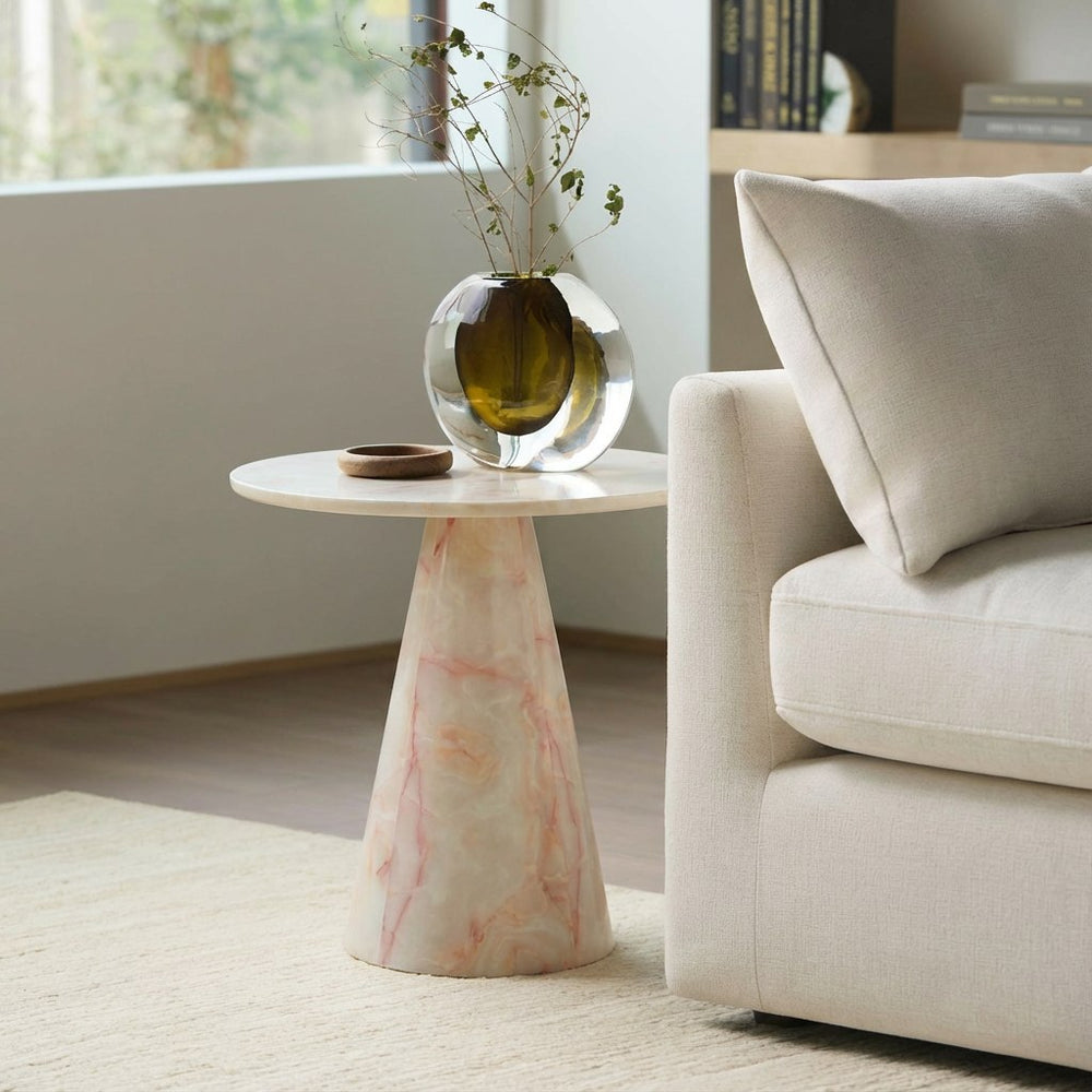 Pampa - Modern Faux Marble End Table - View 6