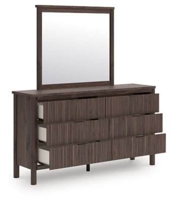 Pamytta Dresser and Mirror - Dark Brown Dresser &amp; Mirror modern furniture Contempo Furniture