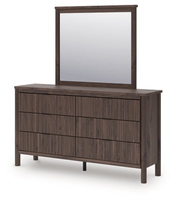 Pamytta Dresser and Mirror - Dark Brown Dresser &amp; Mirror modern furniture Contempo Furniture