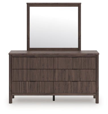 Pamytta Dresser and Mirror - Dark Brown Dresser &amp; Mirror modern furniture Contempo Furniture