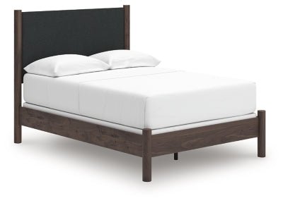 Pamytta Full Upholstered Panel Bed - Dark Brown Upholstered Bed modern furniture Contempo Furniture