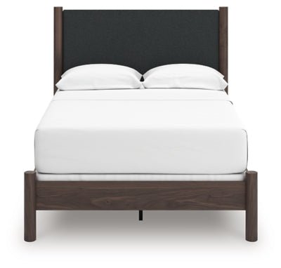 Pamytta Full Upholstered Panel Bed - Dark Brown Upholstered Bed modern furniture Contempo Furniture