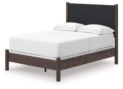 Pamytta Full Upholstered Panel Bed - Dark Brown Upholstered Bed modern furniture Contempo Furniture
