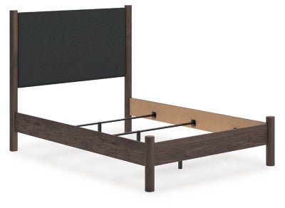Pamytta Full Upholstered Panel Bed - Dark Brown Upholstered Bed modern furniture Contempo Furniture