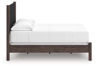 Pamytta Full Upholstered Panel Bed - Dark Brown Upholstered Bed modern furniture Contempo Furniture