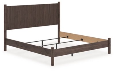 Pamytta King Panel Bed - Dark Brown Panel Bed modern furniture Contempo Furniture