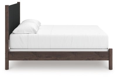 Pamytta King Upholstered Panel Bed - Dark Brown Upholstered Bed modern furniture Contempo Furniture