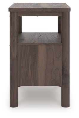 Pamytta Nightstand - Dark Brown Nightstand w/ Charging Station modern furniture Contempo Furniture