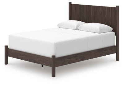 Pamytta Queen Panel Bed - Dark Brown Panel Bed modern furniture Contempo Furniture