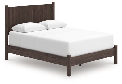 Pamytta Queen Panel Bed - Dark Brown Panel Bed modern furniture Contempo Furniture