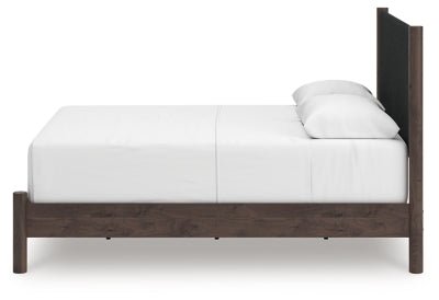 Pamytta Queen Upholstered Panel Bed - Dark Brown Upholstered Bed modern furniture Contempo Furniture
