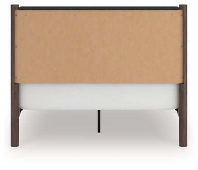 Pamytta Queen Upholstered Panel Bed - Dark Brown Upholstered Bed modern furniture Contempo Furniture