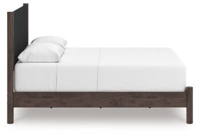 Pamytta Queen Upholstered Panel Bed - Dark Brown Upholstered Bed modern furniture Contempo Furniture