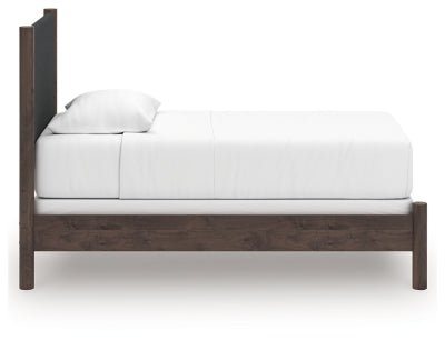 Pamytta Twin Upholstered Panel Bed - Dark Brown Upholstered Bed modern furniture Contempo Furniture