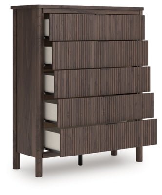 Pamytta Wide Chest of Drawers - Dark Brown Accent Chest modern furniture Contempo Furniture