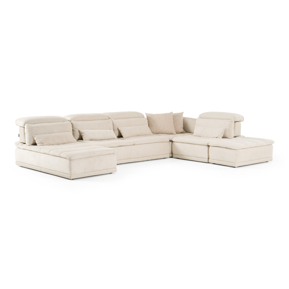 Panorama - Italian Modern Beige Fabric Modular Sectional Sofa - View 4