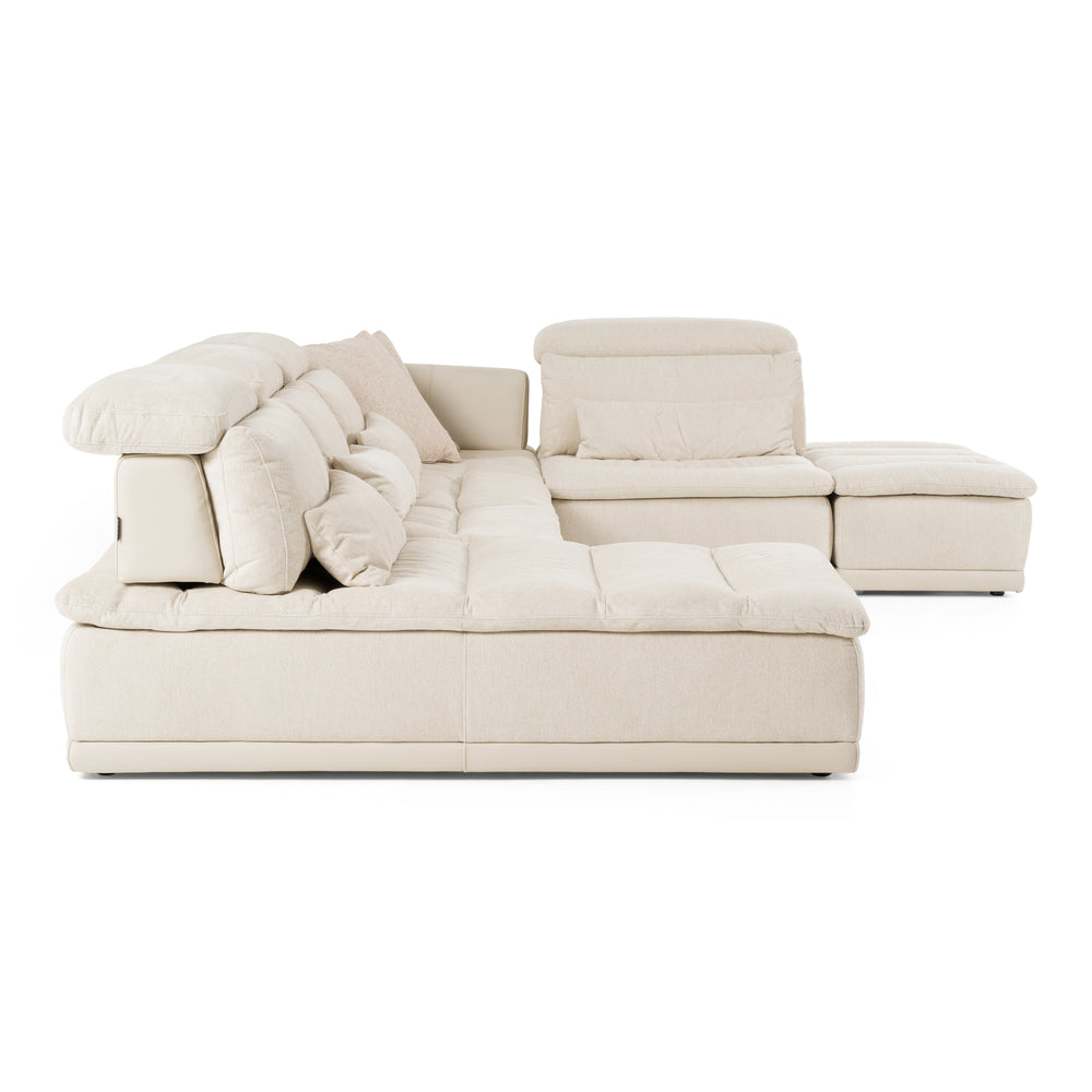 Panorama - Italian Modern Beige Fabric Modular Sectional Sofa - View 5