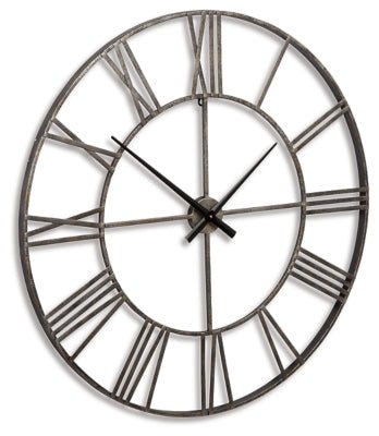 Paquita Wall Clock - Pearl Silver Wall Clock modern furniture Contempo Furniture