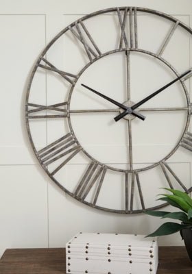 Paquita Wall Clock - Pearl Silver Wall Clock modern furniture Contempo Furniture