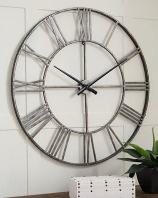 Paquita Wall Clock - Pearl Silver Wall Clock modern furniture Contempo Furniture