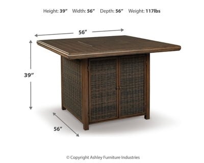 Paradise Trail Bar Table with Fire Pit - Light Brown Fire Pits modern furniture Contempo Furniture