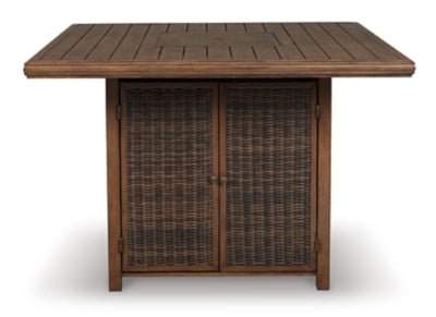 Paradise Trail Bar Table with Fire Pit - Light Brown Fire Pits modern furniture Contempo Furniture