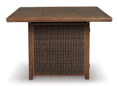 Paradise Trail Bar Table with Fire Pit - Light Brown Fire Pits modern furniture Contempo Furniture