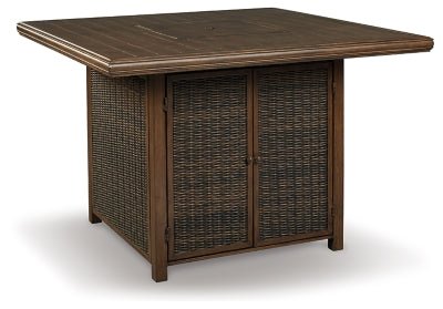 Paradise Trail Bar Table with Fire Pit - Light Brown Fire Pits modern furniture Contempo Furniture