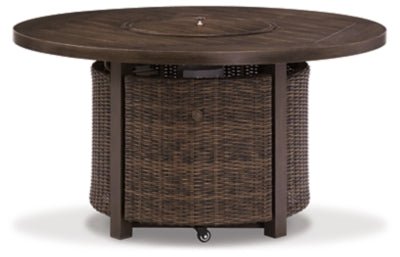 Paradise Trail Fire Pit Table - Light Brown Fire Pits modern furniture Contempo Furniture